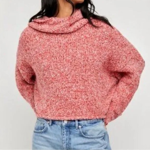 NWT Free People BFF Cowl Neck Sweater Scarlet Flame S - Picture 4 of 10